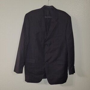 Ralph Ralph Lauren‎ Blazer Sportcoat Mens 48L Brown Pinstripe Wool Vintage 1998